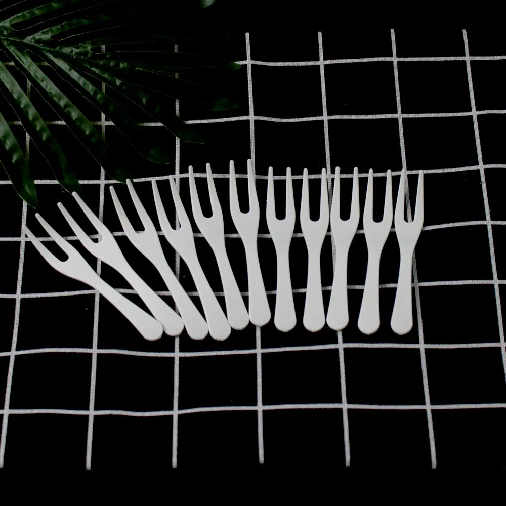 Eco-Friendly Disposable Bio-Based Cutlery Corn Starch 3.7 Inch Fruit Fork