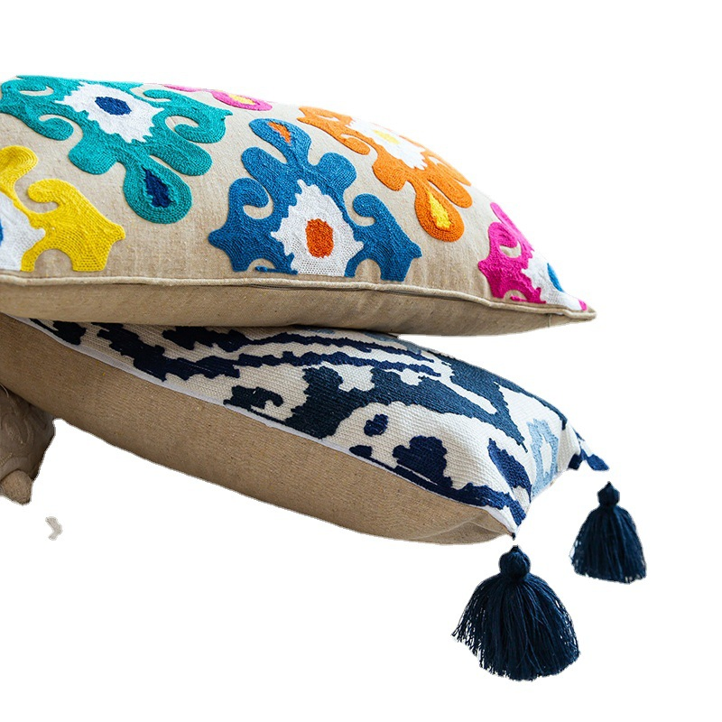 Embroidery Pattern Throw Pillow Covers Pillowcases Cushion Covers for Home Bed Room Farmhouse Couch Sofa Decorations