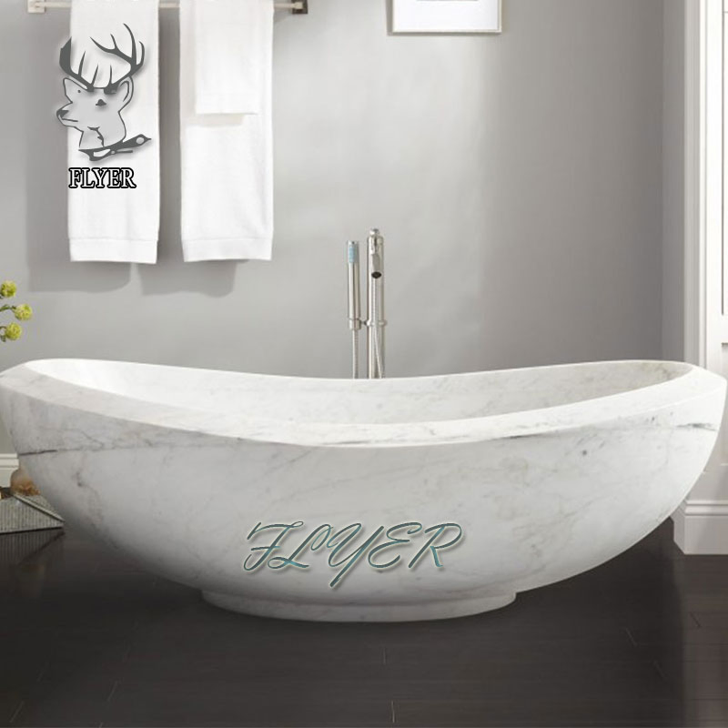 Мраморная овальная ванна для замачивания в японском стиле