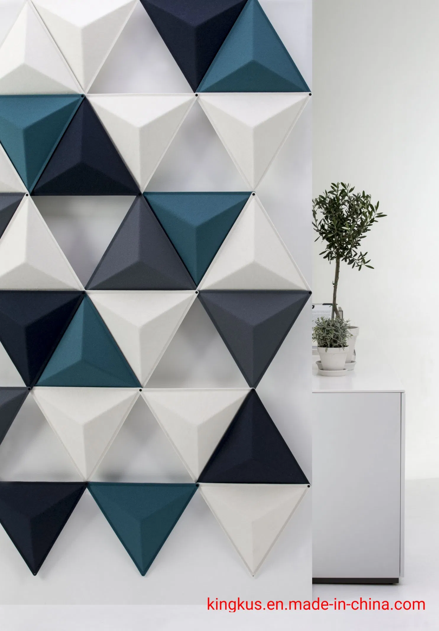 Kuscone 3D Triangle Shape Foam Pet Acoustic Wall Panel