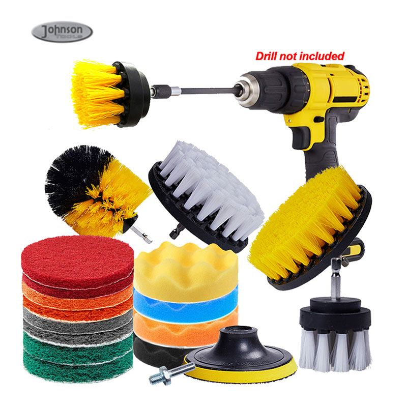 Набор щеток для дрели 20 шт, черные, для уборки