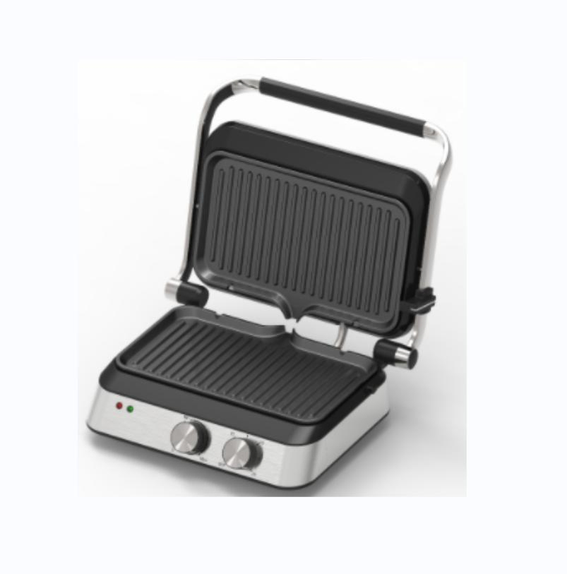 2-Slice Commercial Panini Grill Press Smokeless Digital Contact Press Grill