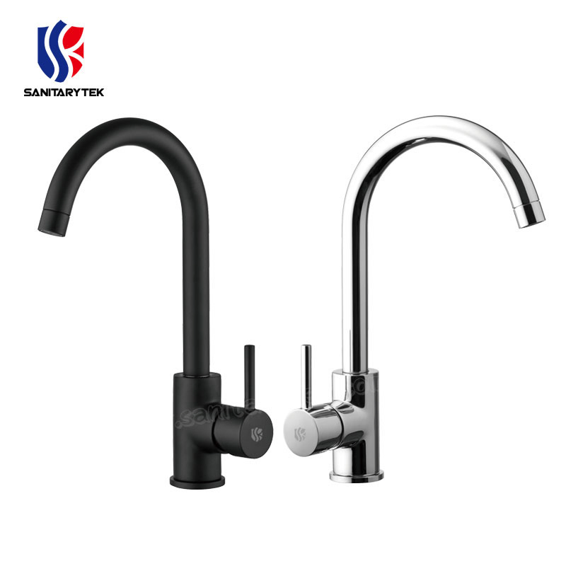 Single Handle Chrome / Matte Black Kitchen Sink Faucet for Kitchen Sink