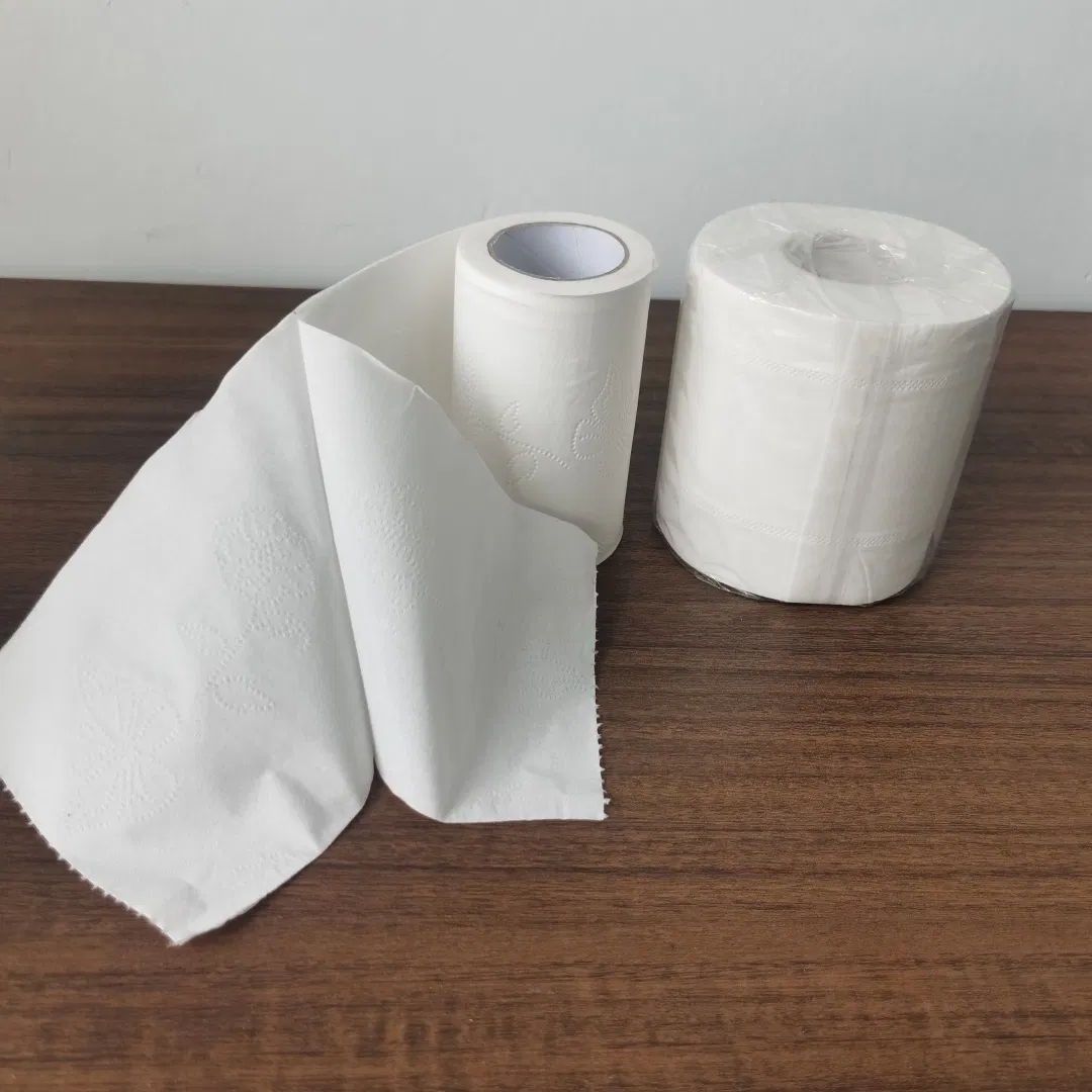 Custom OEM Bamboo Pulp White 4ply Fragrance-Free Embossed Water-Soluble Disposable Ultra-Soft Baby Toilet Roll Paper