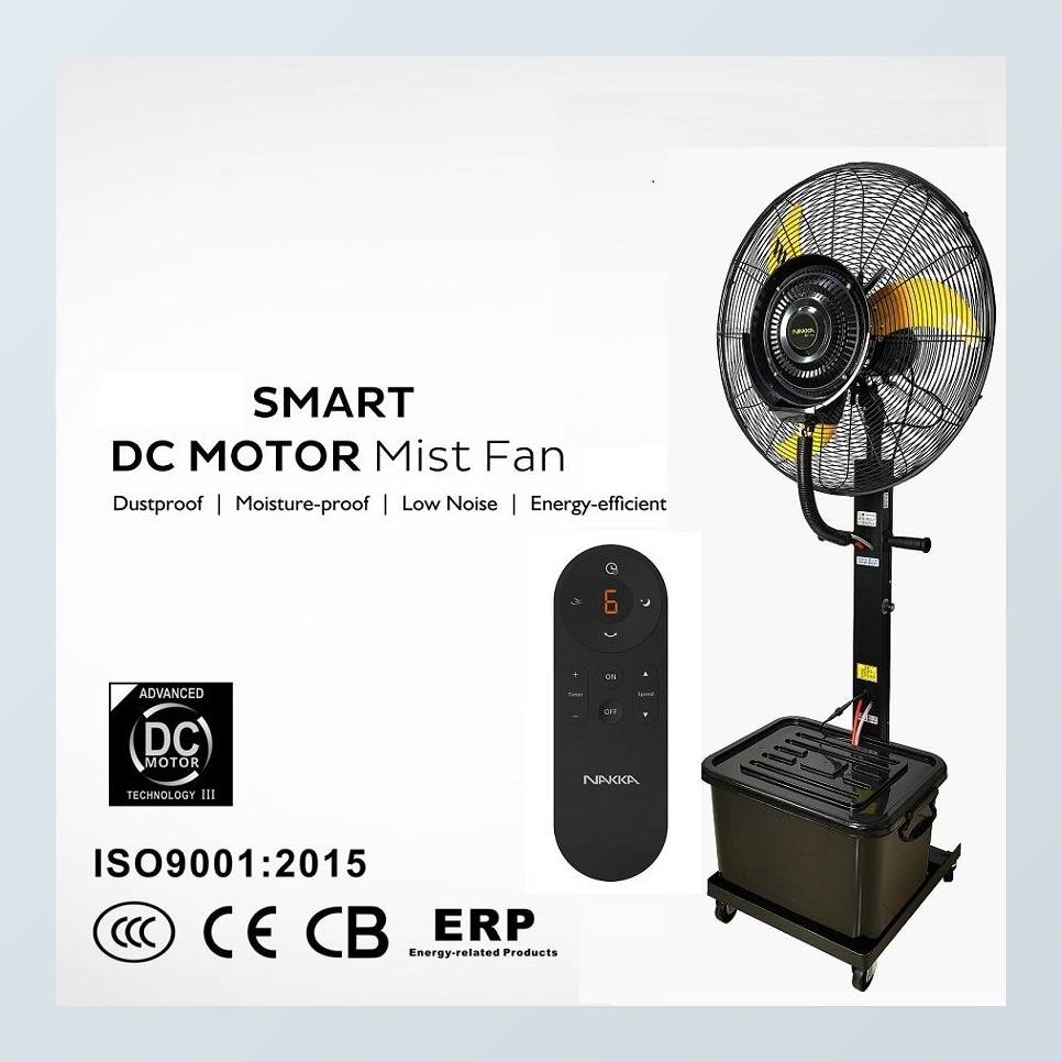 26 30 Inch 42L Water Tank Outdoor Strong Wind Humidifier with Wheels Stand Roof Air Cooling Electric Portable Evaporating Mist Spray Industrial Fan