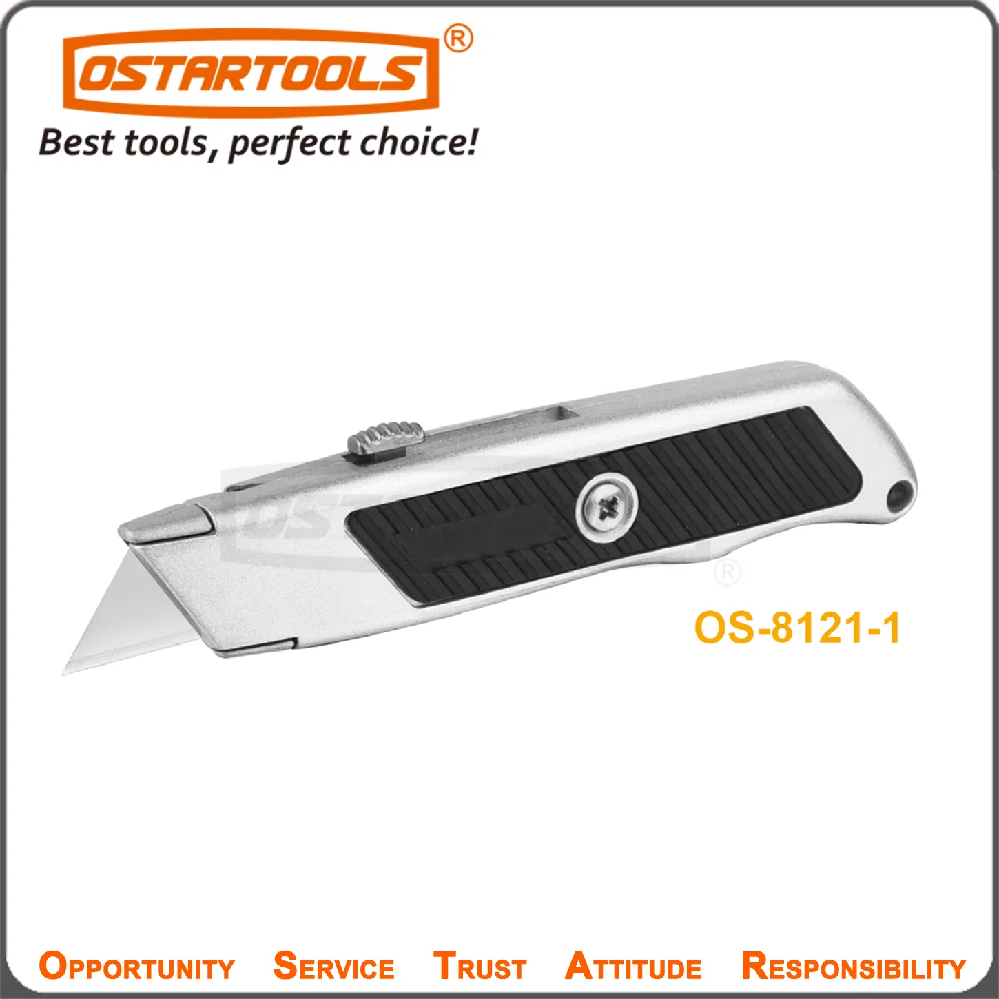 Ergonomic Snap-off Utility Knife with Zinc TPR Grip