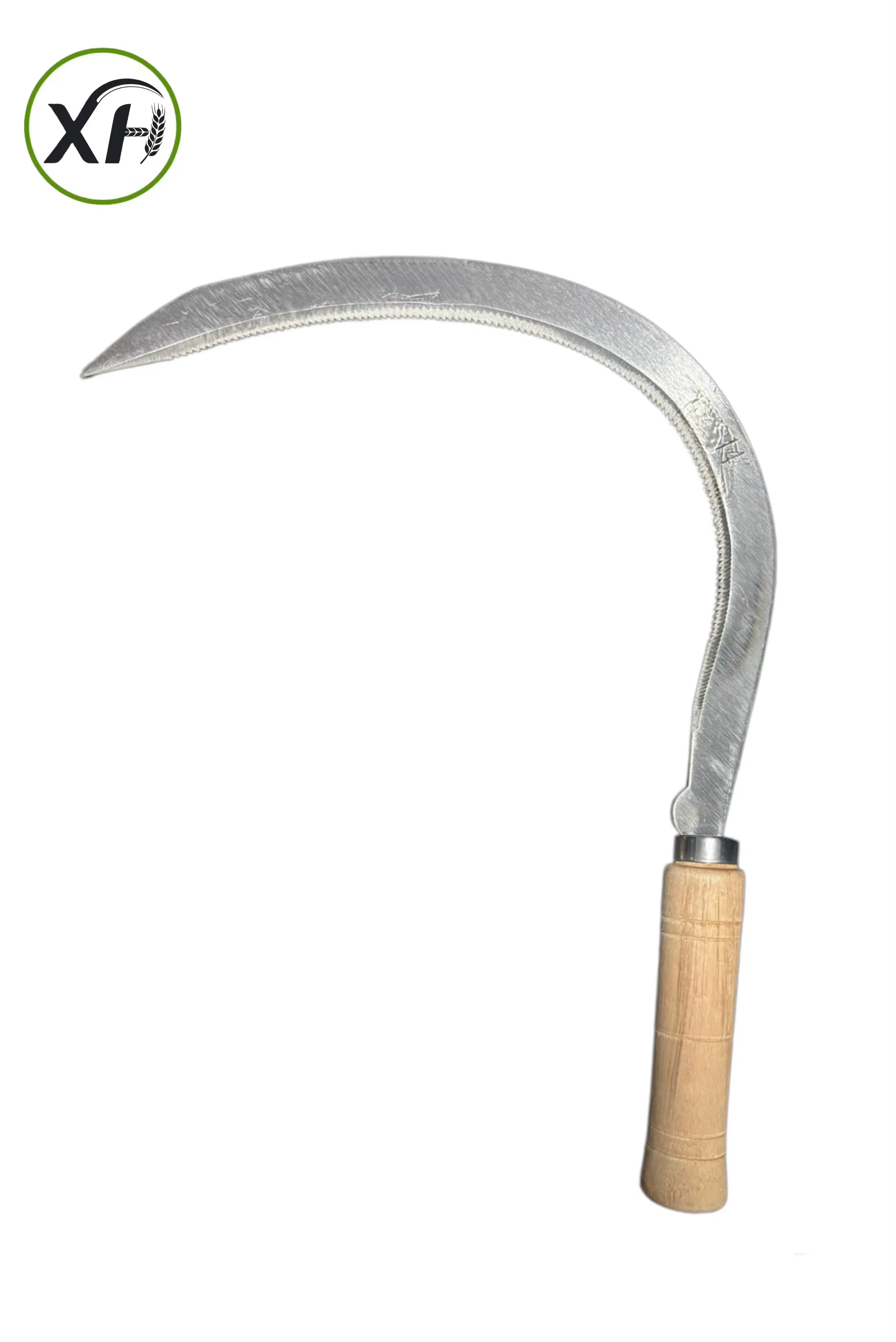 14'' High Quality Carbon Steel Garden Farming Tool Grass Tooth Curved Sickle with Wooden Handle Sickle