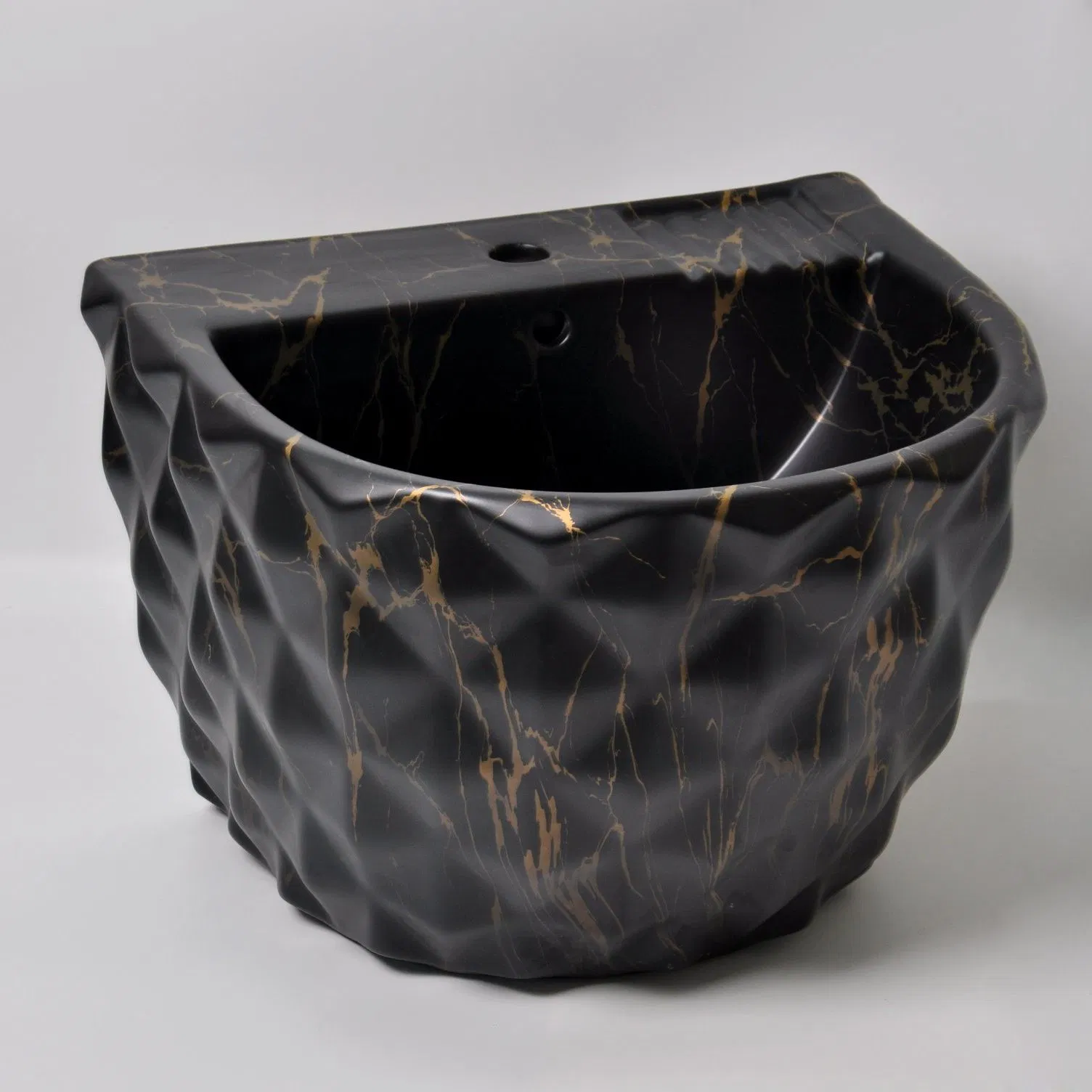 Senhang Hanging Round Shape Ceramic Hand Wash Basin for Bathrooms Oval Wall Hung Basin