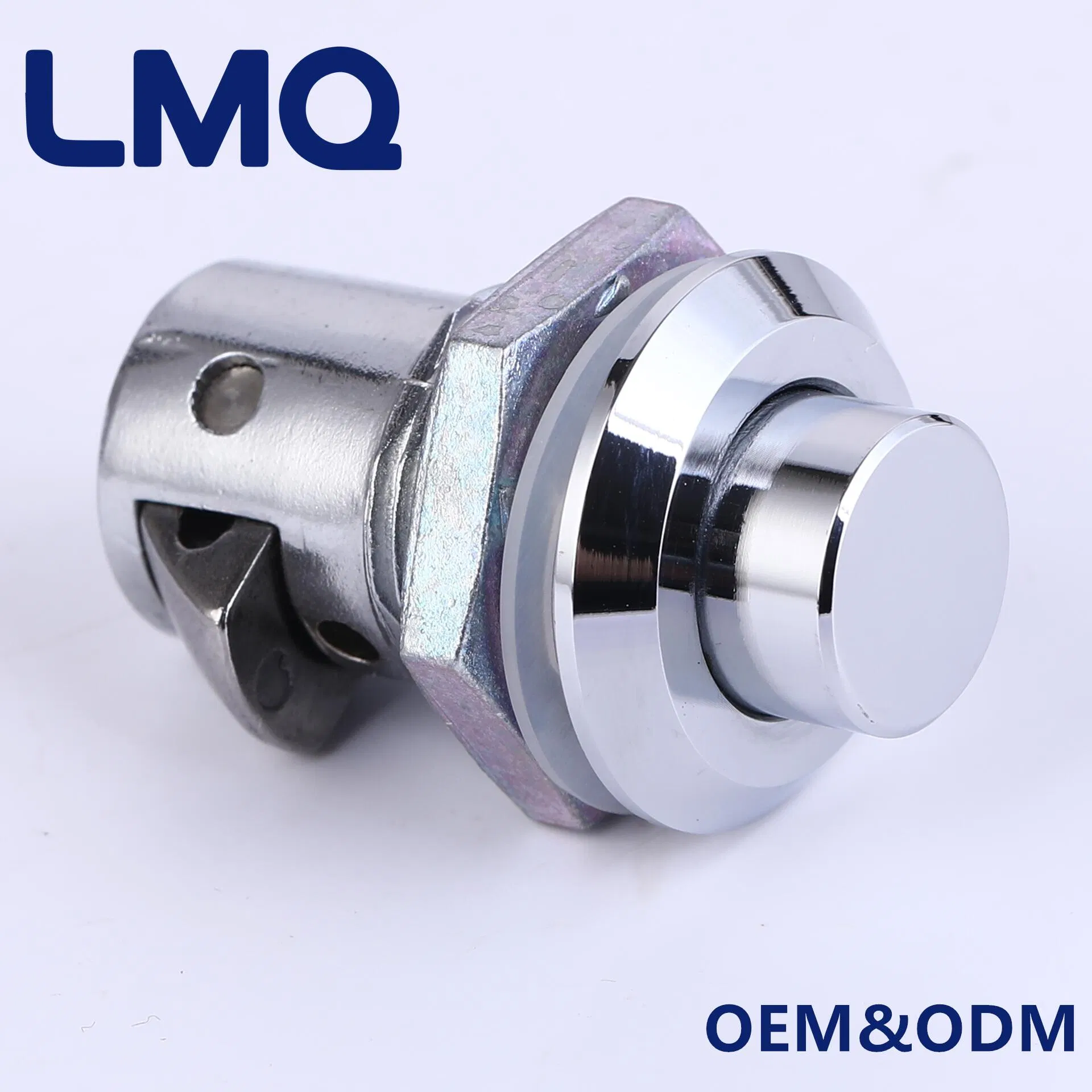 Customized Cabinet Door Drawer Lock Zinc Die, Bright Chrome Button Slam Door Cam Slam Stainless Steel Push to Close Latch with Pop-out Knob