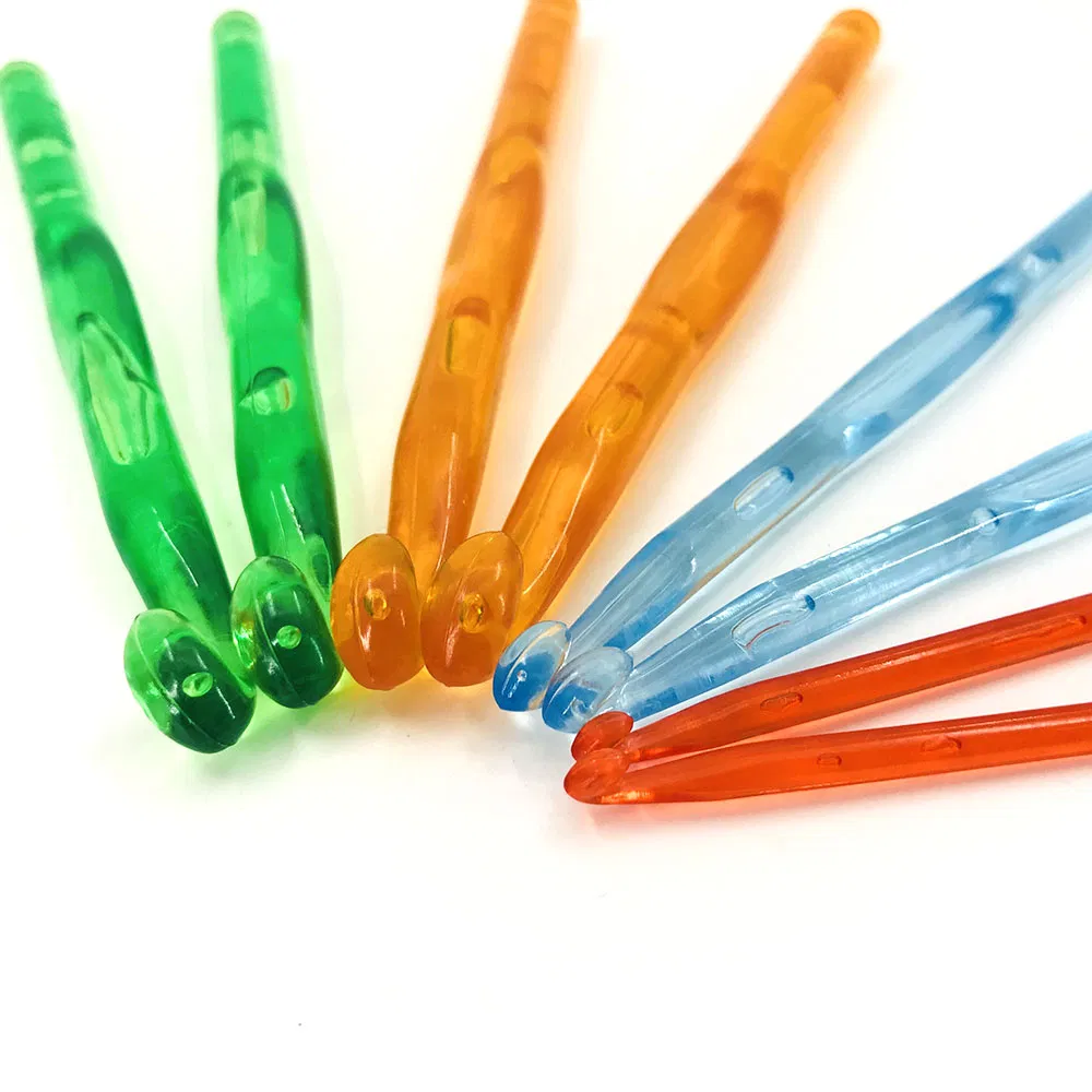 Multicolor Plastic Handle Ergonomic Crochet Hook Set Crochet Yarn Needles High Quality Good Use Knitting Needle