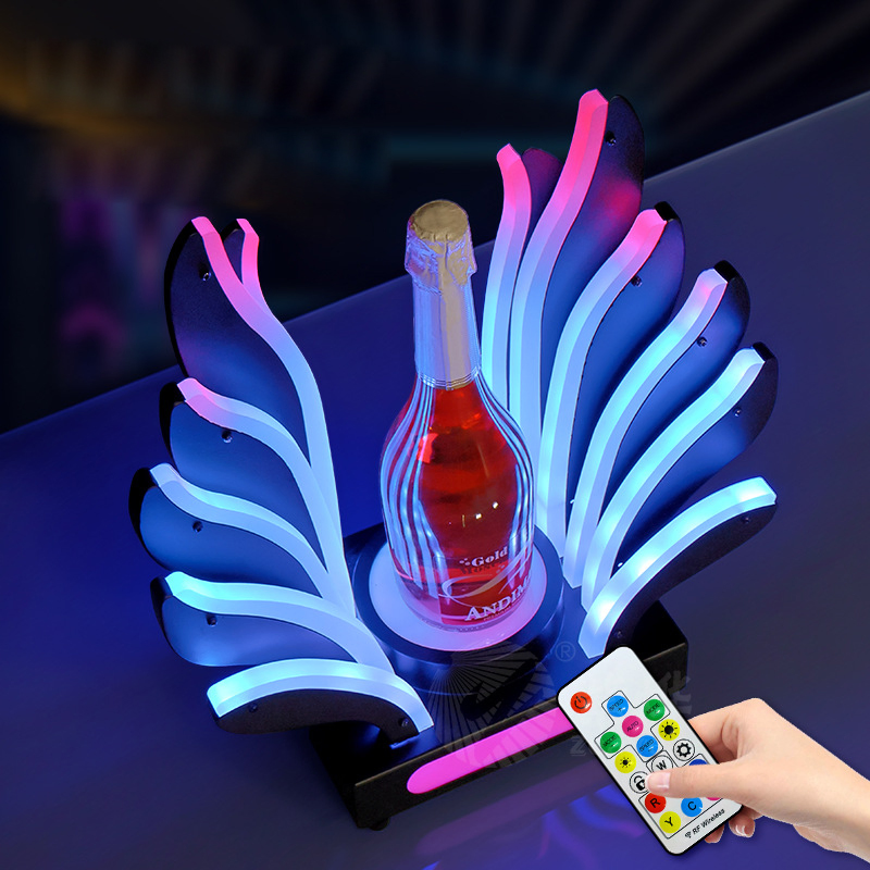Remote-Controlled Luminous Champagne Alcohol Holder LED Glorifier Bottle Display Presenter