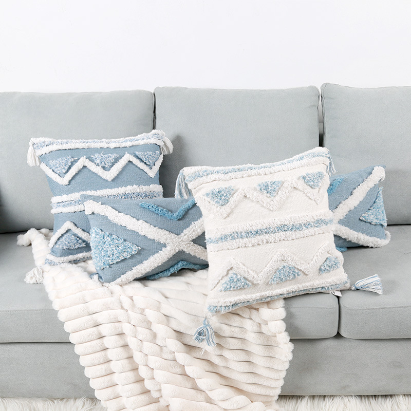 Linen Boho Tassles Cushion Cover