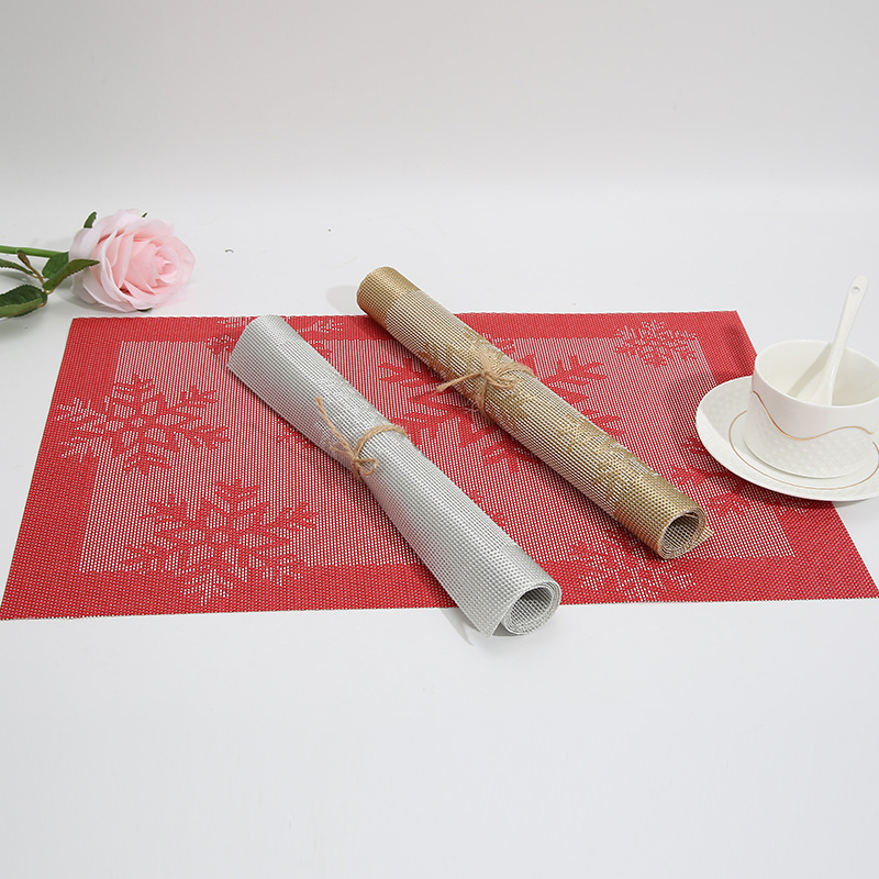 Kitchen Dining Table Place Mats Oil Heat & Water Resistant Vinyl Woven PVC Double Frame Placemat
