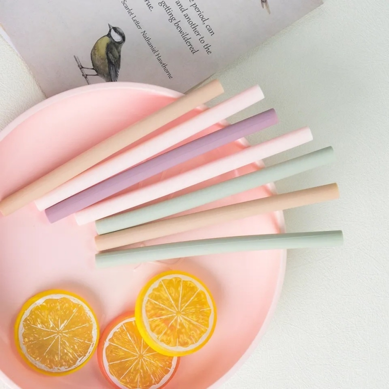 Food Grade Safety Environmentally Foldable Drinking Multi Color Silicone Straws