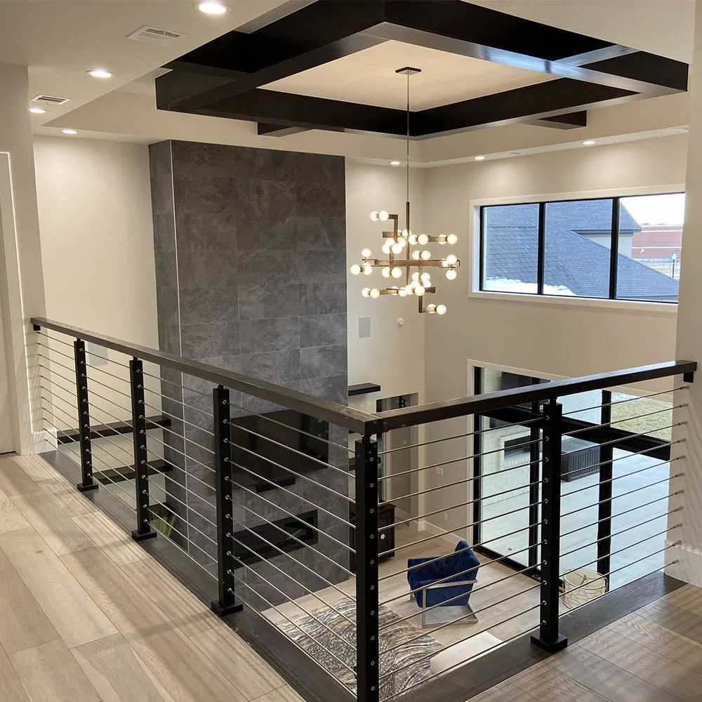 New Design Indoor Wire Balustrade Stainless Steel Posts Easy Installation Deck Cable Railing for Apartments Villas and Hotels