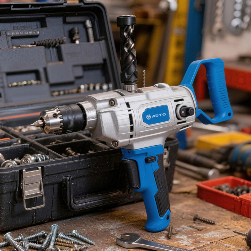 Variable Speed Corded Power Tool Electric Drill 1200W Electric Hand Impact Hammer Drill for Concrete Paint Mixer Electric Mixer