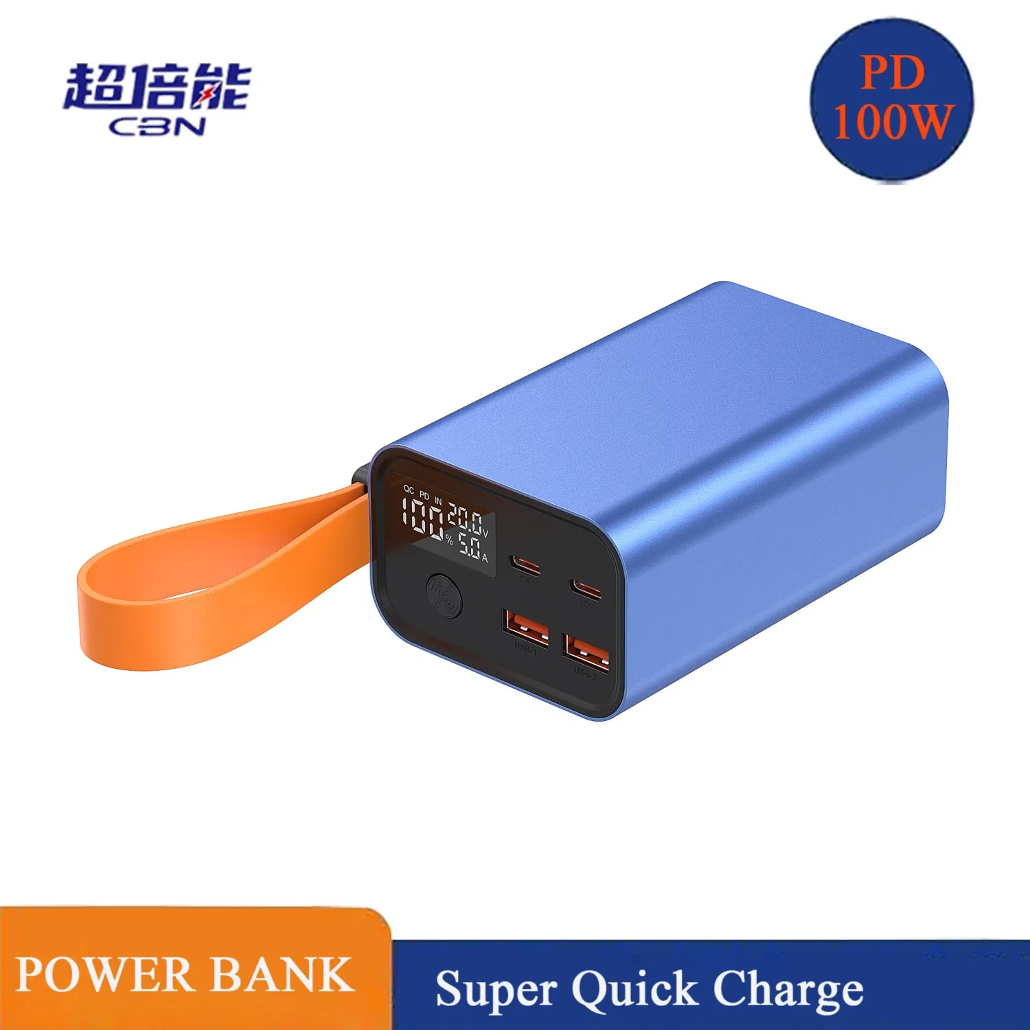 Wholesale 30000-60000mAh Portable Outdoor Power Bank 65W Fast Charging for Mobile Phone Laptop Smart BMS CE Approved Factory Direct