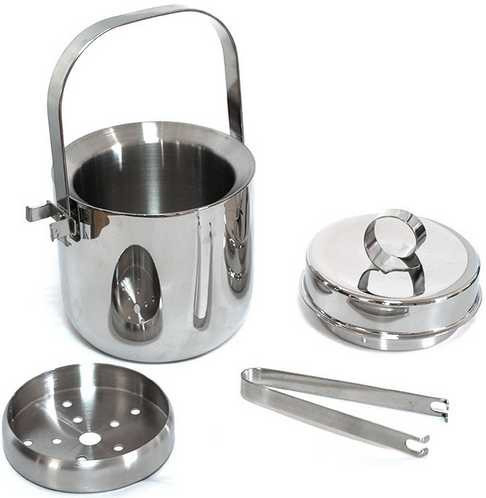 Hotel Durable Stainless Steel Ice Bucket with Ice Tong