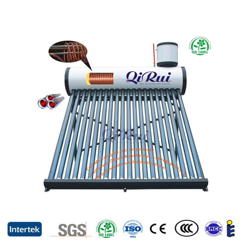 Best Home 150L 200L 240L Integrated Vacuum Tube Coil Solar Water System All Stainless Steel Pressurized Solar Hot Water Heating Heater with Copper Pipe