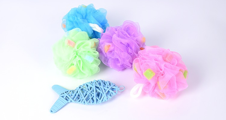 Soft Bath Sponges Exfoliating Shower Loofah Mesh Puff Bathing Ball Flower Wash Scrubber 50g 60g 75g Men Women Body Bath Sponge