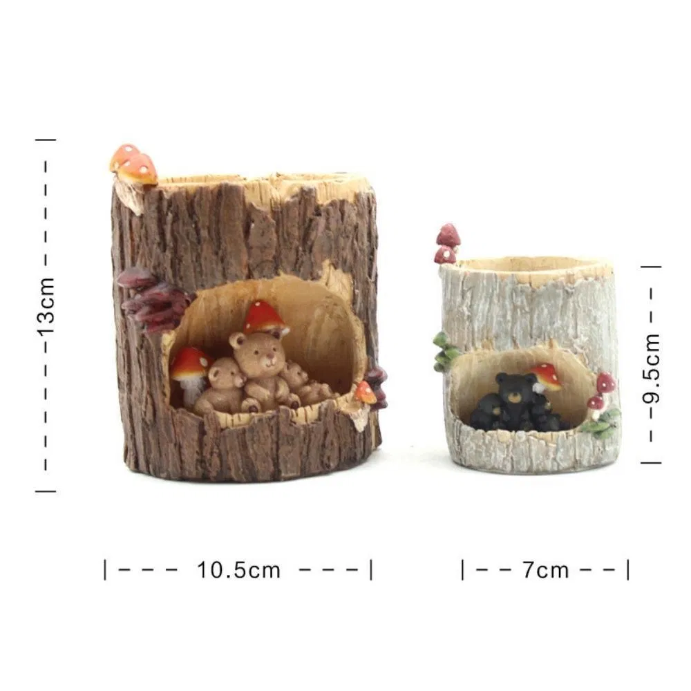 Resin Creative Tree House Animals Flowerpot Succulent Plant Pots Decor Garden Bl21203