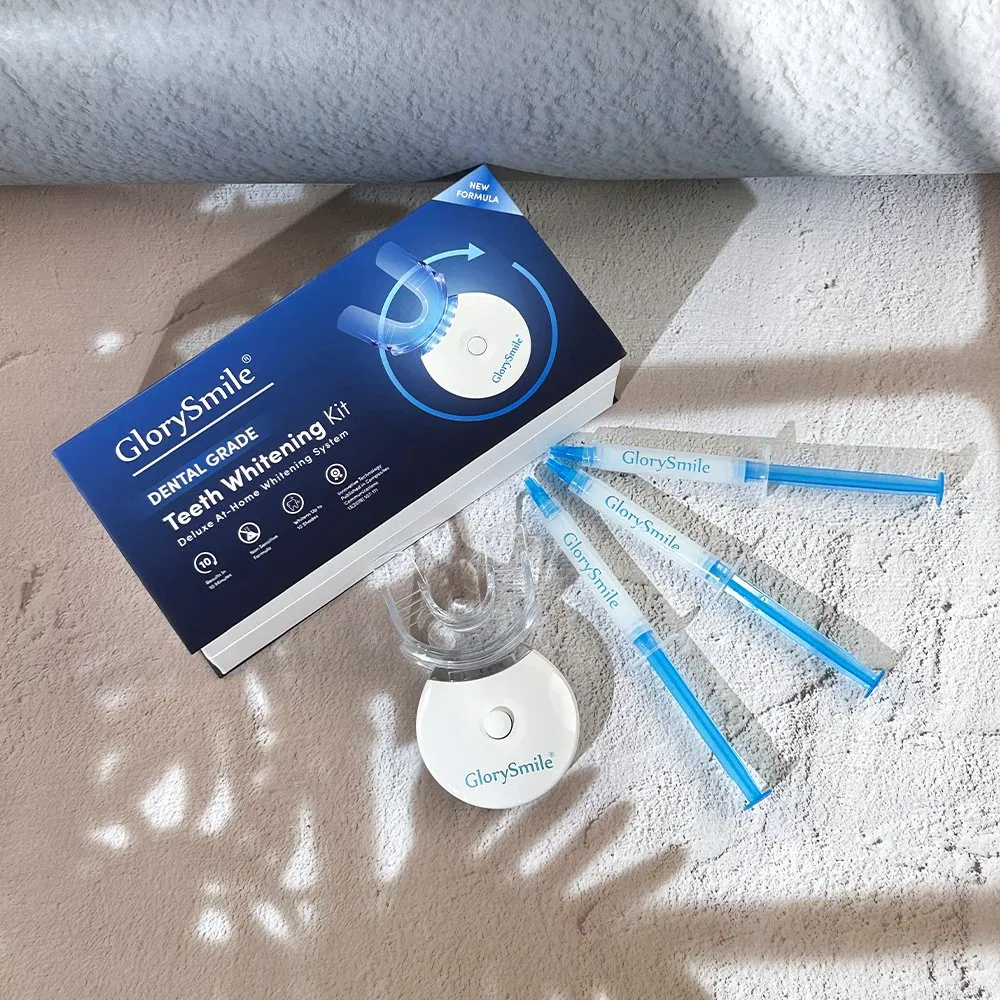 Teeth Whitening Kit with 5 LED Light 3PCS Peroxide Free Bleaching Gel