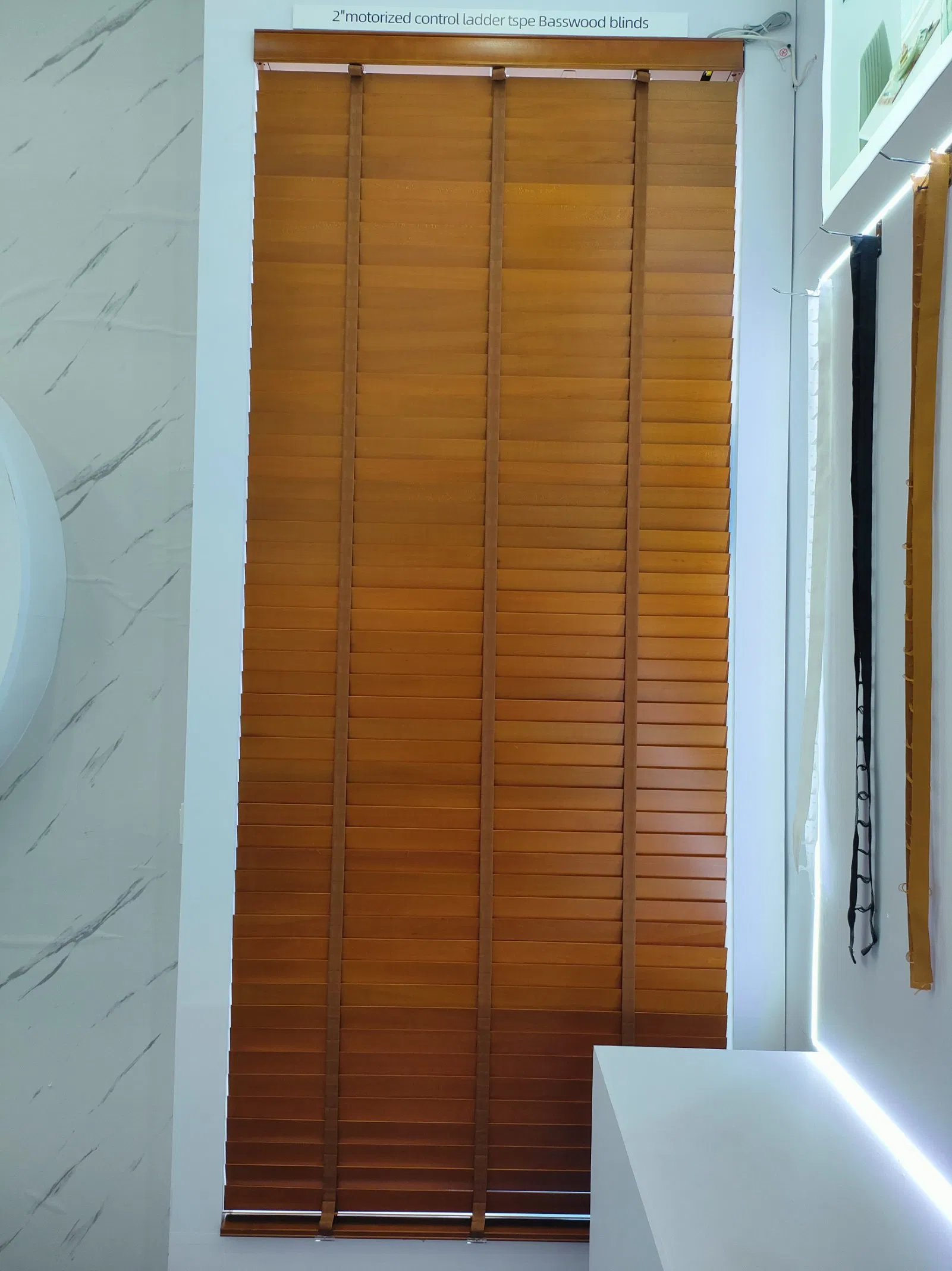 Interiors Faux Wood Blinds with Classic Valance, Cordless, 2" Slat, 34.5" W X 36" H, Blinds for Indoor Windows