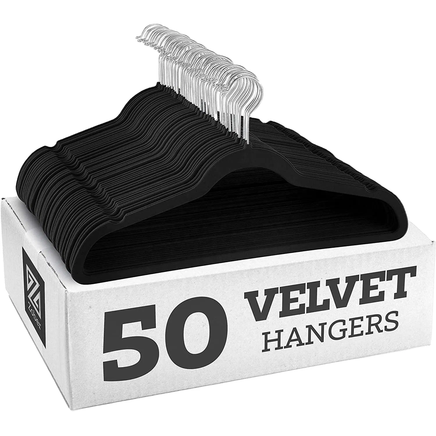 50 Pack Black Nonslip Laundry Velvet Clothes Hangers