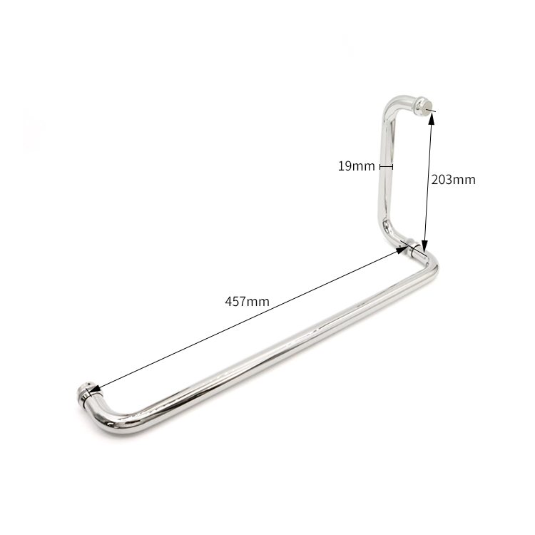 Brushed Nickel Glass Hardware Stainless Steel Glass Door Handles for Bathroom