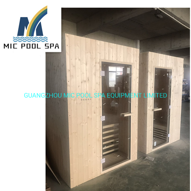 2-6 Person Wood Steam Sauna Room Large Size Solid Wood Infrared Steam and Dry Portable Sauna Room