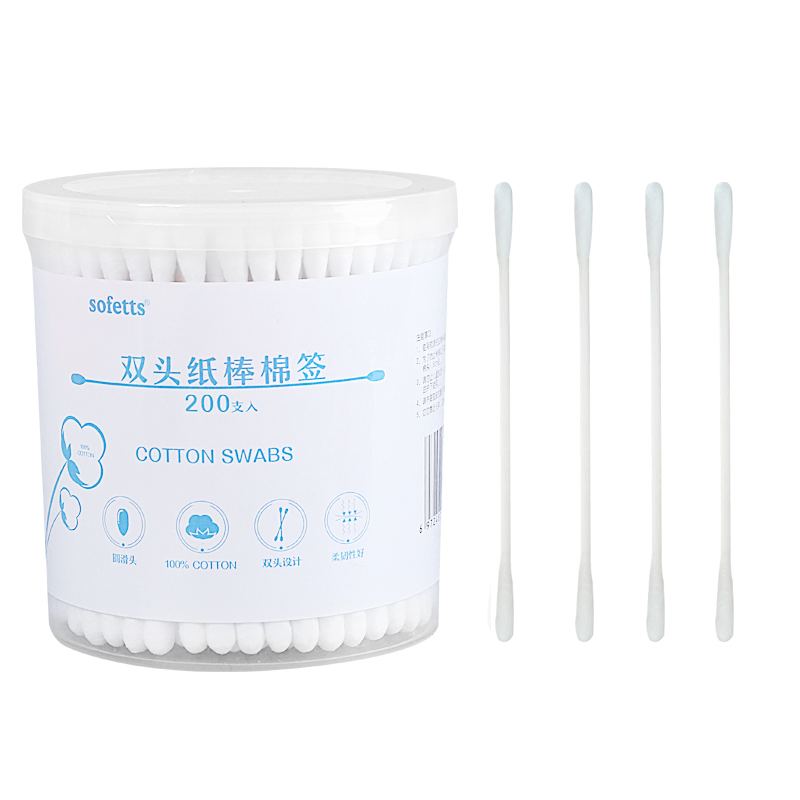 OEM Cotton Buds for Children Disposable Paper Stick Cotton Swabs with Custom Logo