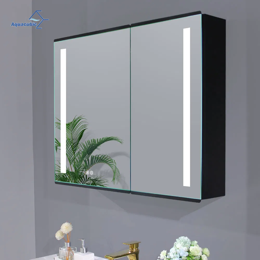 Anti-Fogging Mirror Lens LED Backlit Mirror Illuminated Bathroom Mirror Cabinet and Wall-Mounted Vanity Mirror Cabinet