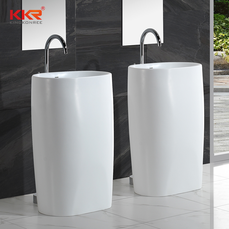 Luxury Solid Surface Freestanding Wash Basin for Bathroom