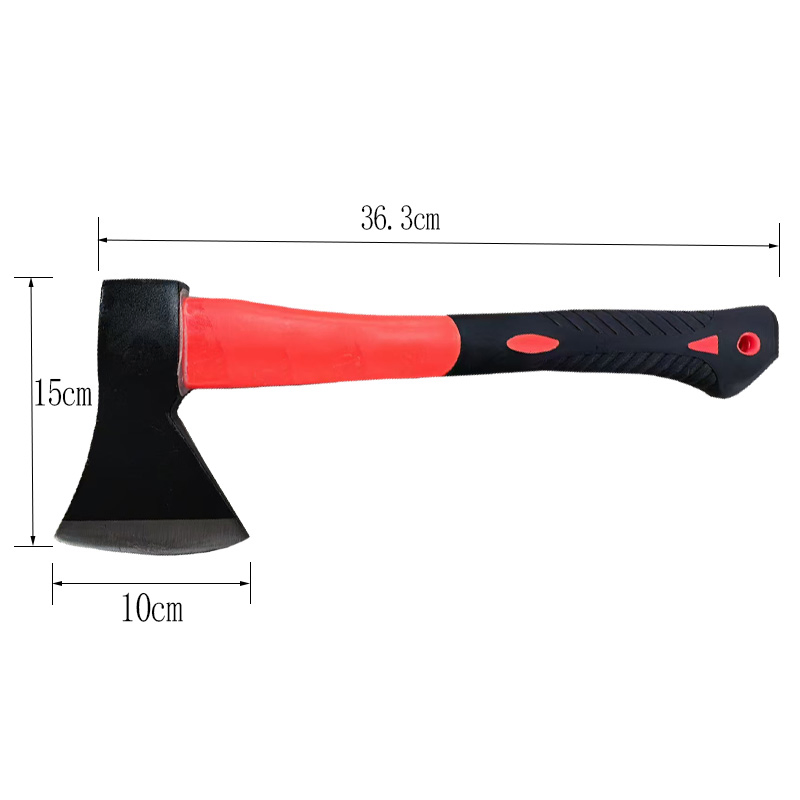 Red Hatchet with Plastic Shock-Proof Handle for Domestic Chopping Axe