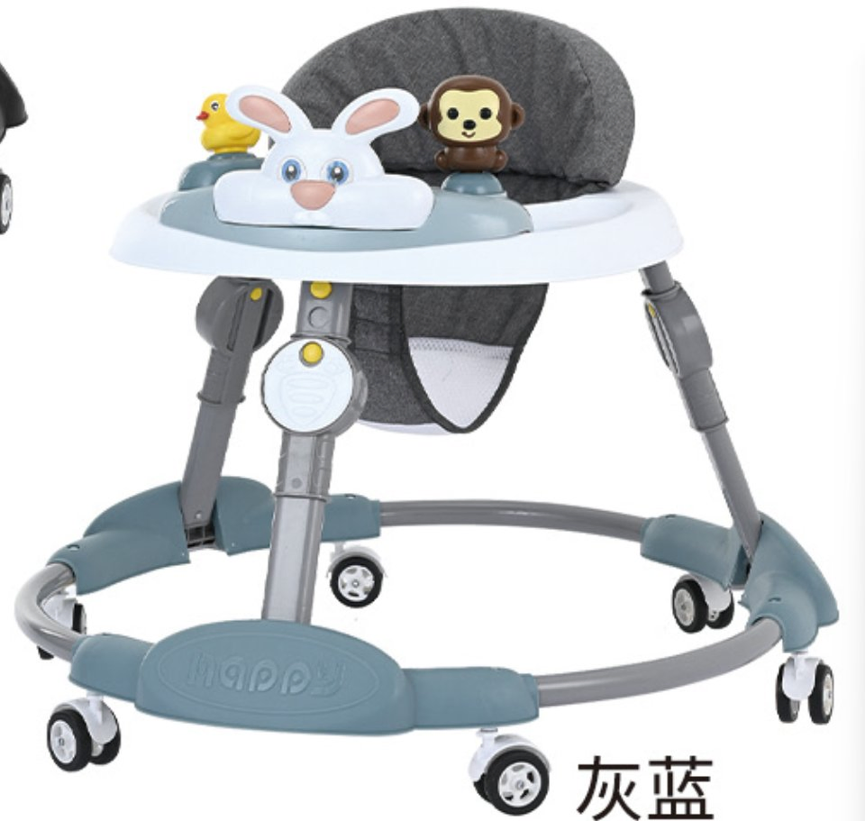 O Type Bottom with Music Tray Adjustable Frame Baby Walker