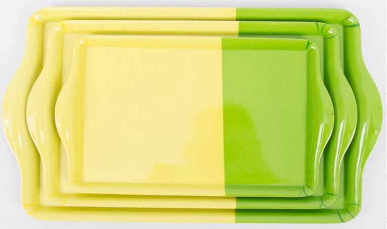 Wholesale Rectangle 100% Melamine Customized Design Serving Tray for Household