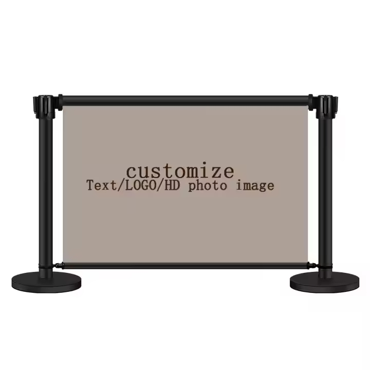 Custom Made 1.4meter Stainless Steel Double Sided Coffee Shop Outdoor Cafe Banner Barrier for Bar Advertising Post in Printing