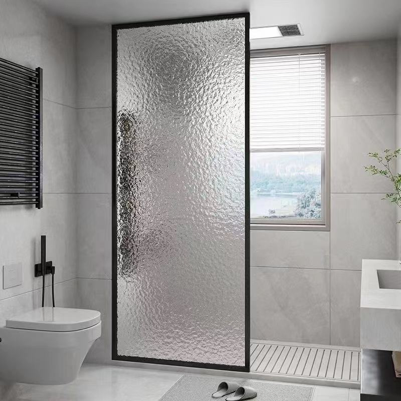 Hot Selling Shower Screen Walk in Fluted Tempered Sliding Door System Glass Shower Panel