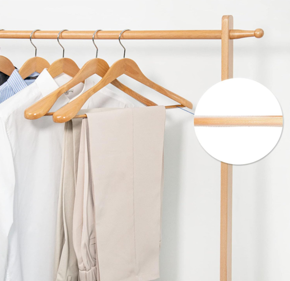 6 Pack Natural Wooden Suit Hangers Wood Coat Hangers Jacket Outerwear Shirt Hangers