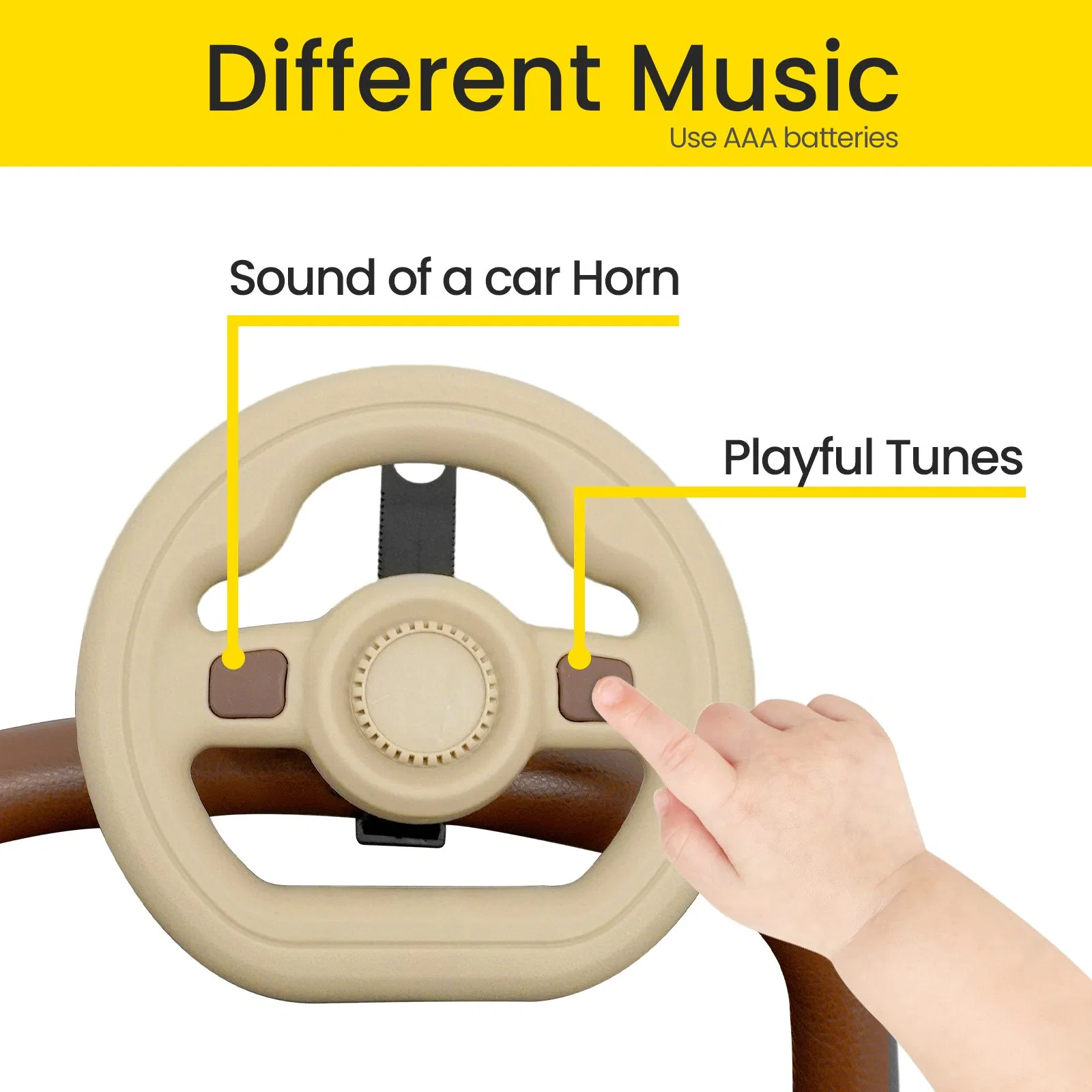 Music-Playing Steering Wheel Toy for Baby Stroller Infant Supplies