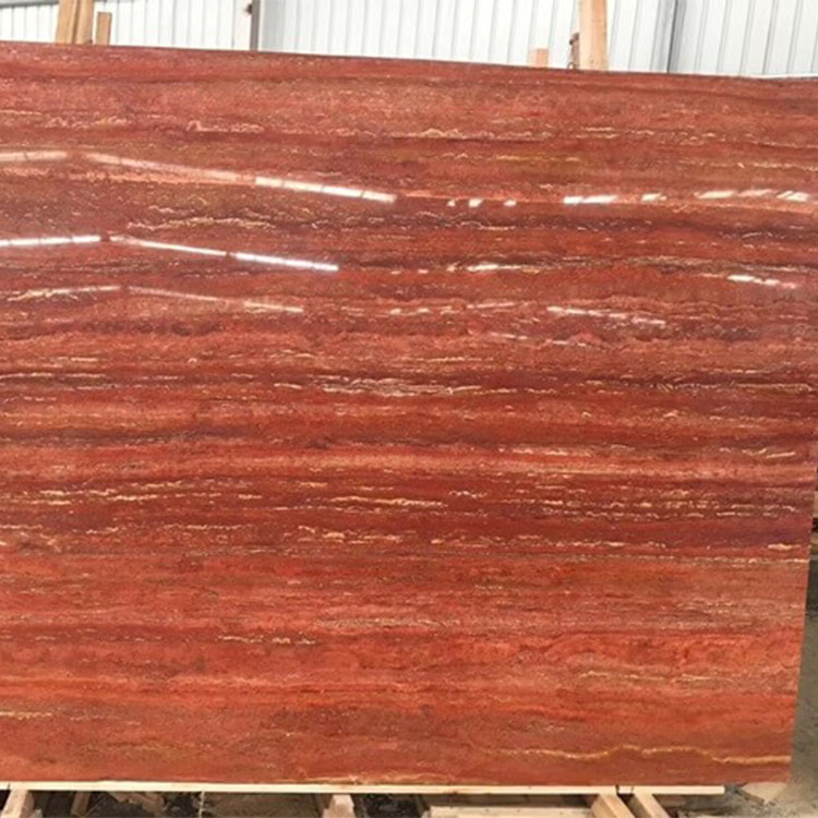 Factory Price Red Travertine Slab Marble for Countertop and Table