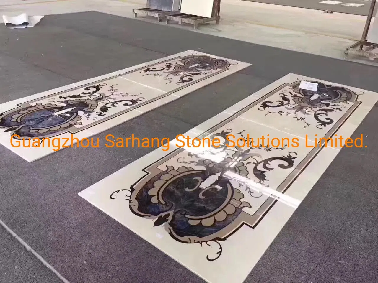 Rectangle Shape Simple Design Marble Inlay/Medallion Floor Tiles for Corridor/Hallway in Home/Villa/Hotel