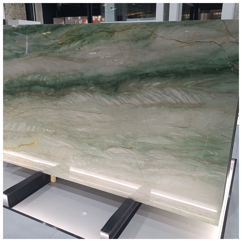 Brazilian Emerald Royal Green Alexandrita Quartzite for Countertops and Bookmatched Wall