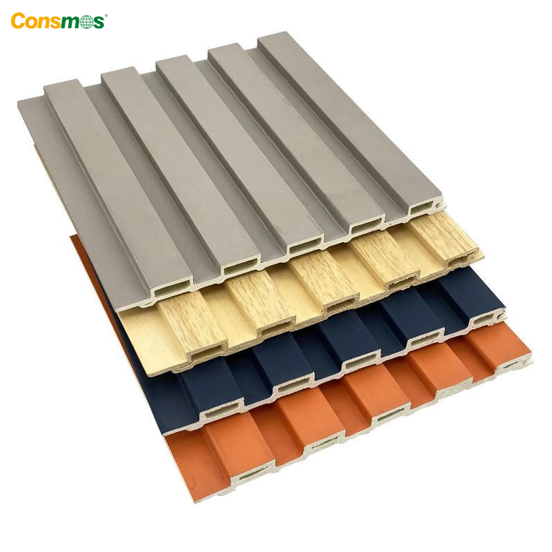 Wooden Texture PVC WPC Fluted Wall Panels for Interior Decoration