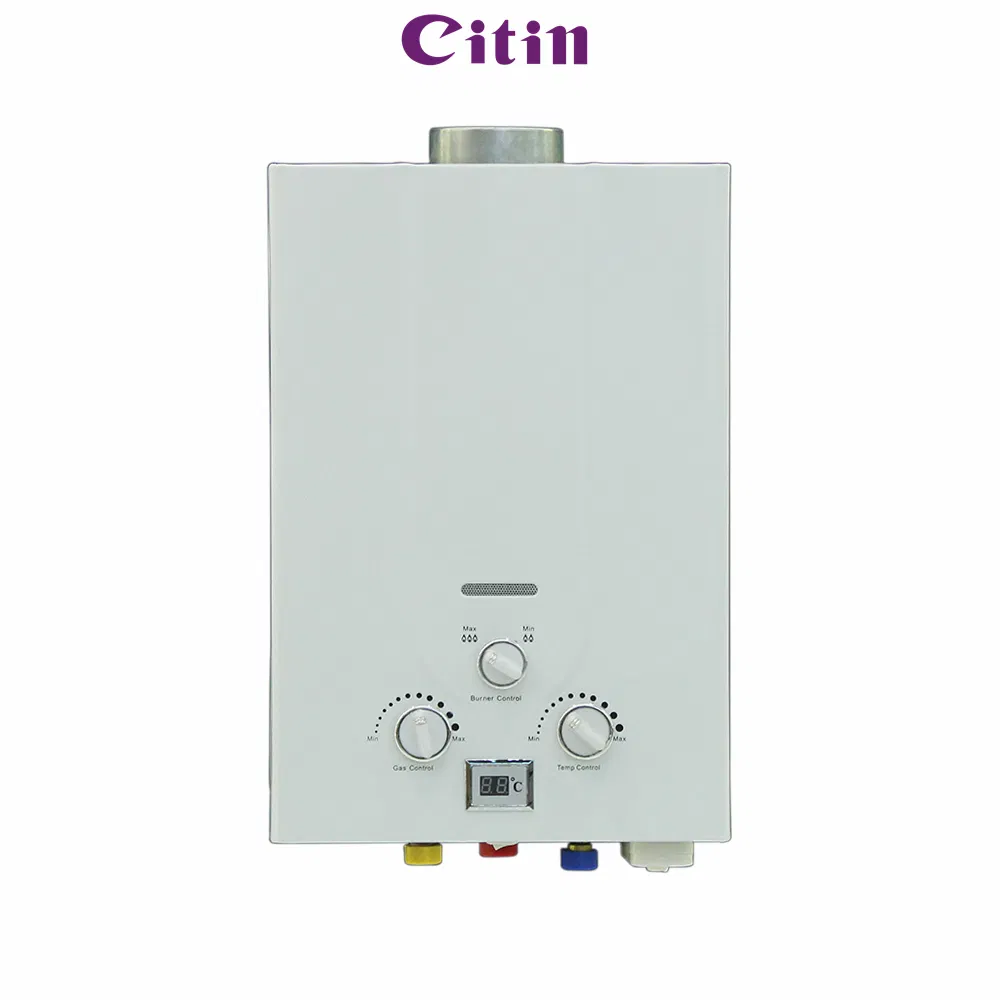 3 Knob Adjustment Copper Tank Efficiency 12-24kw Quick-Heat Flue Hot Water Heater