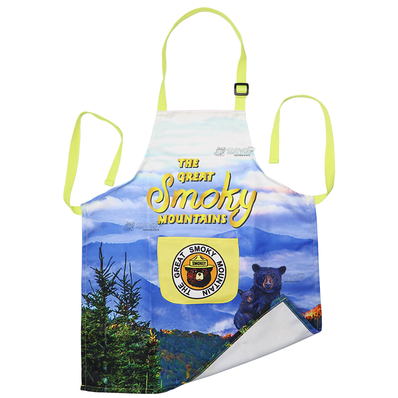 Hot Sale Custom Logo Printed Kids Aprons Souvenir Waterproof Polyester Kitchen Canvas Apron
