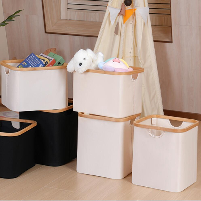 Foldable Laundry Storage Basket with Handles for Clothes Pantry Organization