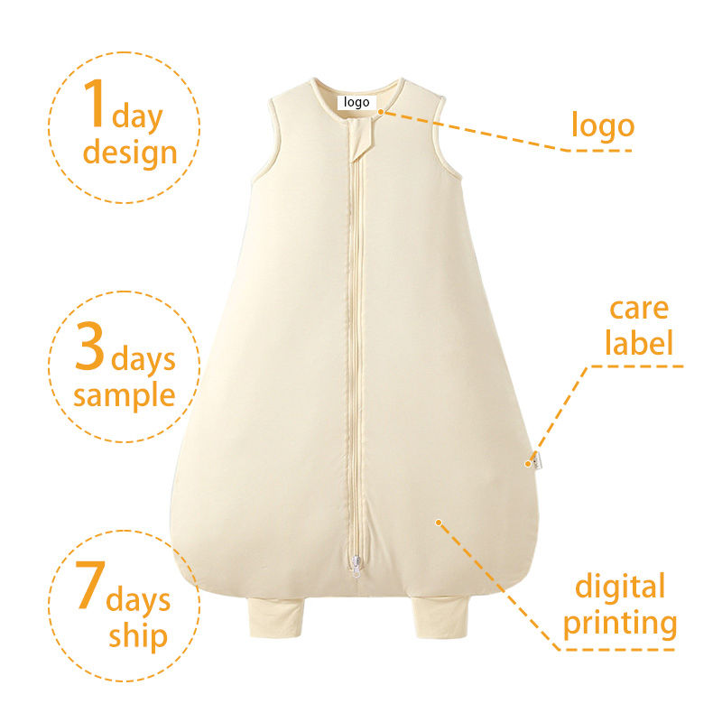 Verified CPC CE Baby Sleep Sack Solid Color Infant Wearable Blanket Sleeveless Cotton Eco-Friendly Soft Baby Sleeping Bags