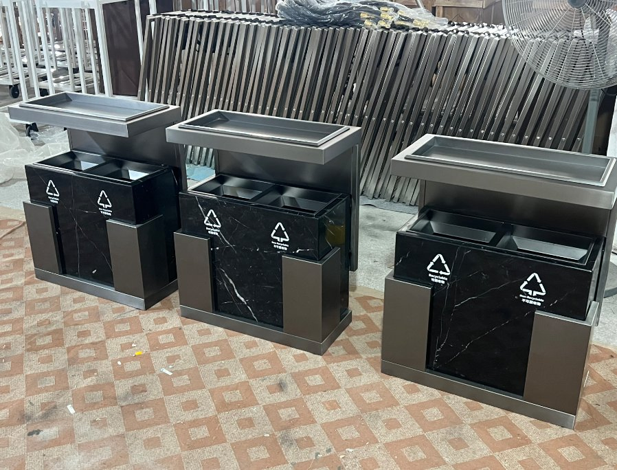 Мраморная урна из нержавеющей стали для отелей