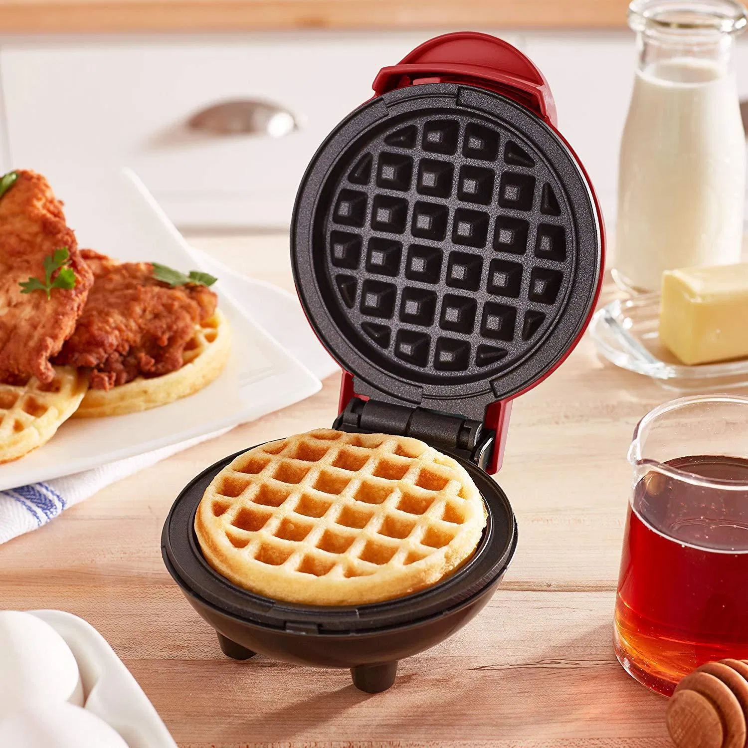 Mini Individual Waffles Maker for Hash Browns with Easy to Clean Non-Stick Surfaces